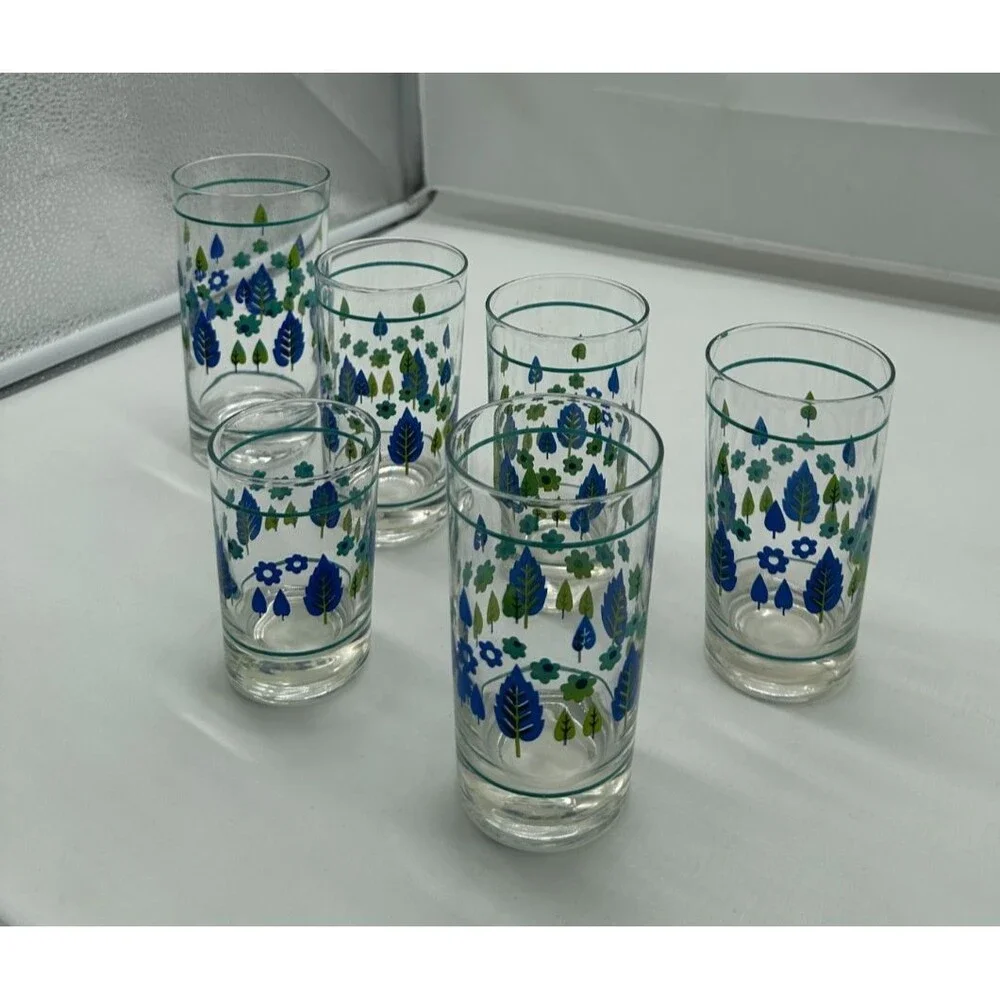 Set Of 6 Vintage Marcrest Swiss Alpine Chalet Juice Tumbler 4 8 & 10 oz MCM USA